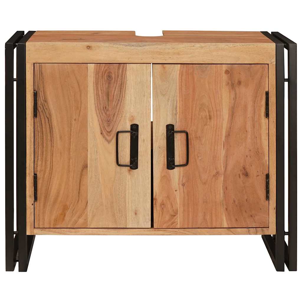 Badrumshandfatskå 71 x 33 x 58 cm Massivt akaciaträ och järn