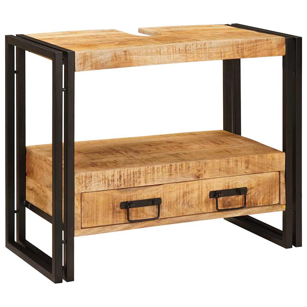 Badrumshandfatskå 71 x 33 x 58 cm Massivt Mangoträ och Järn