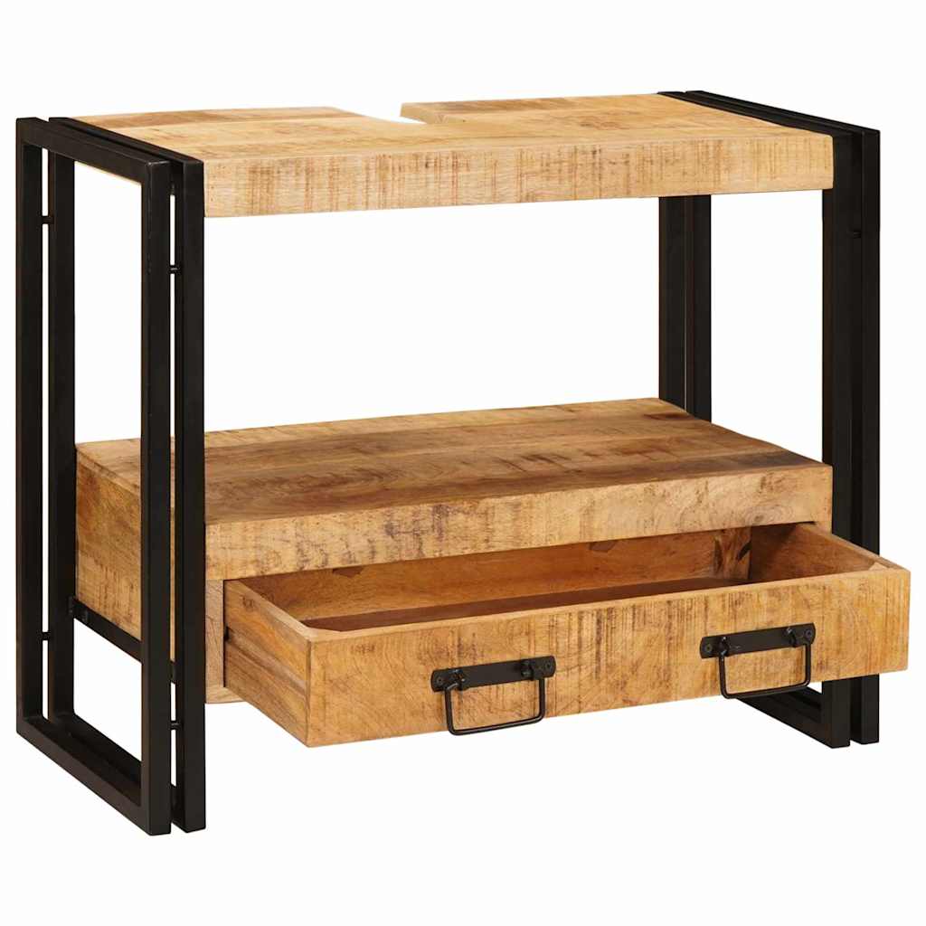 Badrumshandfatskå 71 x 33 x 58 cm Massivt Mangoträ och Järn