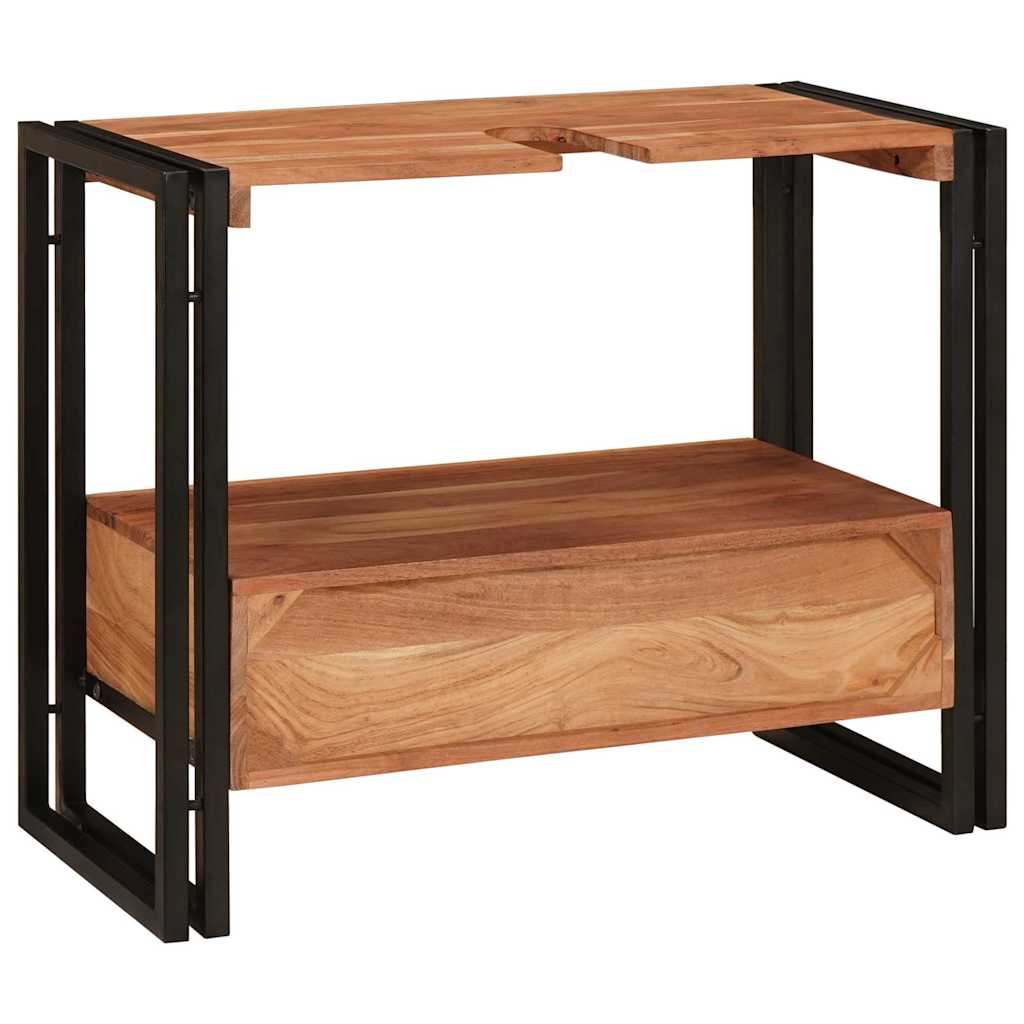 Badrumshandfatskå 71 x 33 x 58 cm Massivt akaciaträ och järn