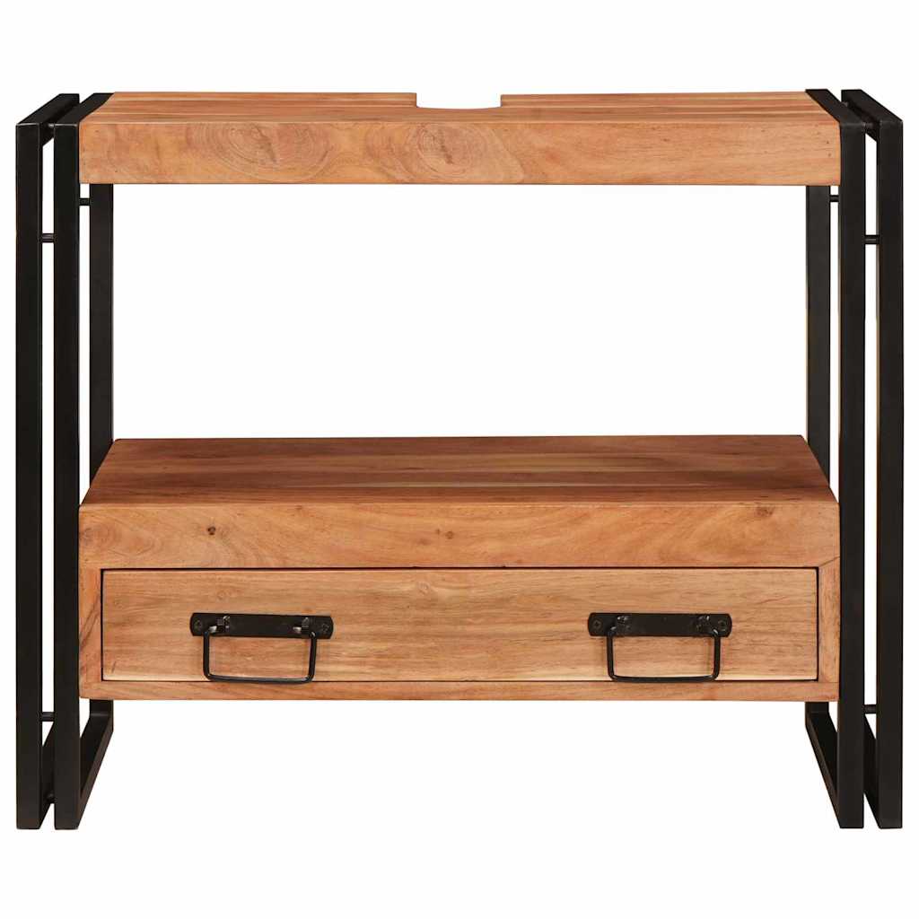 Badrumshandfatskå 71 x 33 x 58 cm Massivt akaciaträ och järn