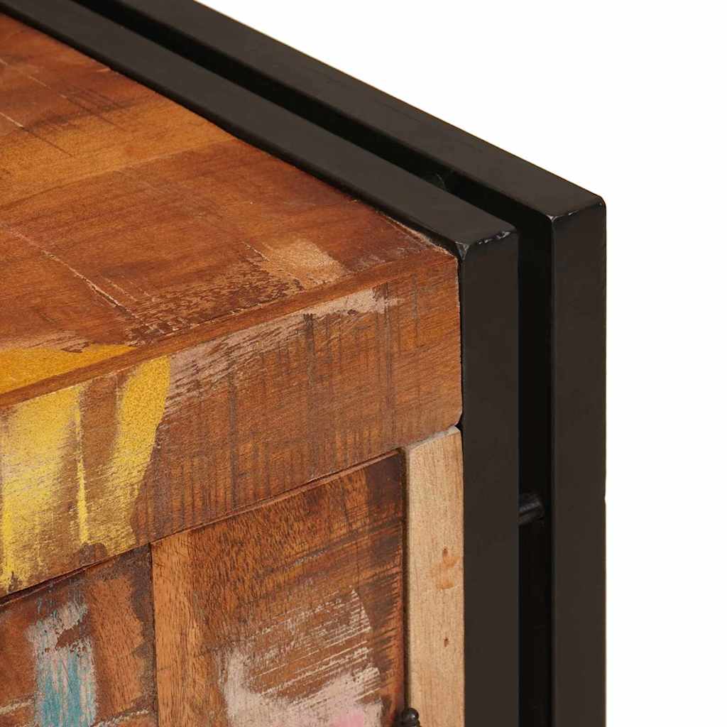 Sängbord Nattduksbord Trä Flerfärgsdesign massivt återvunnet trä