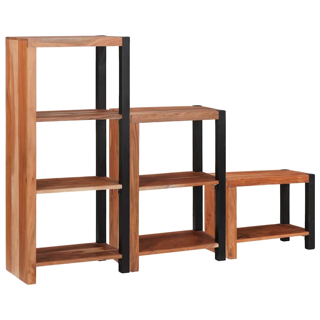 Hyllsystem 3 pcs Brun 50 x 30 x 110 cm Massivt akaciaträ