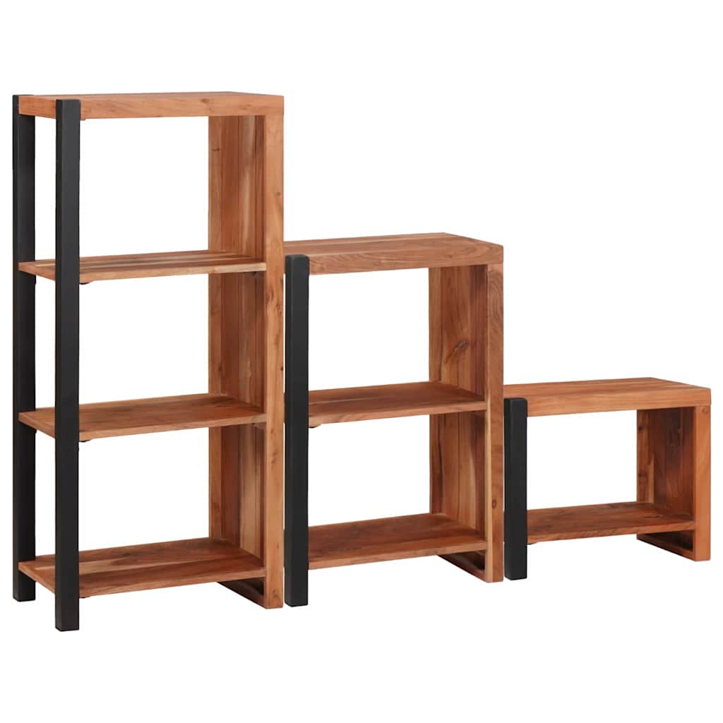 Hyllsystem 3 pcs Brun 50 x 30 x 110 cm Massivt akaciaträ