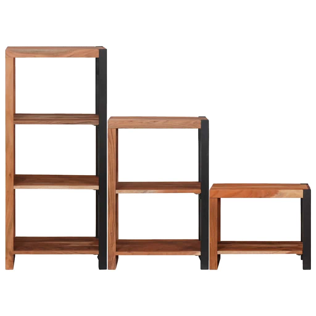 Hyllsystem 3 pcs Brun 50 x 30 x 110 cm Massivt akaciaträ