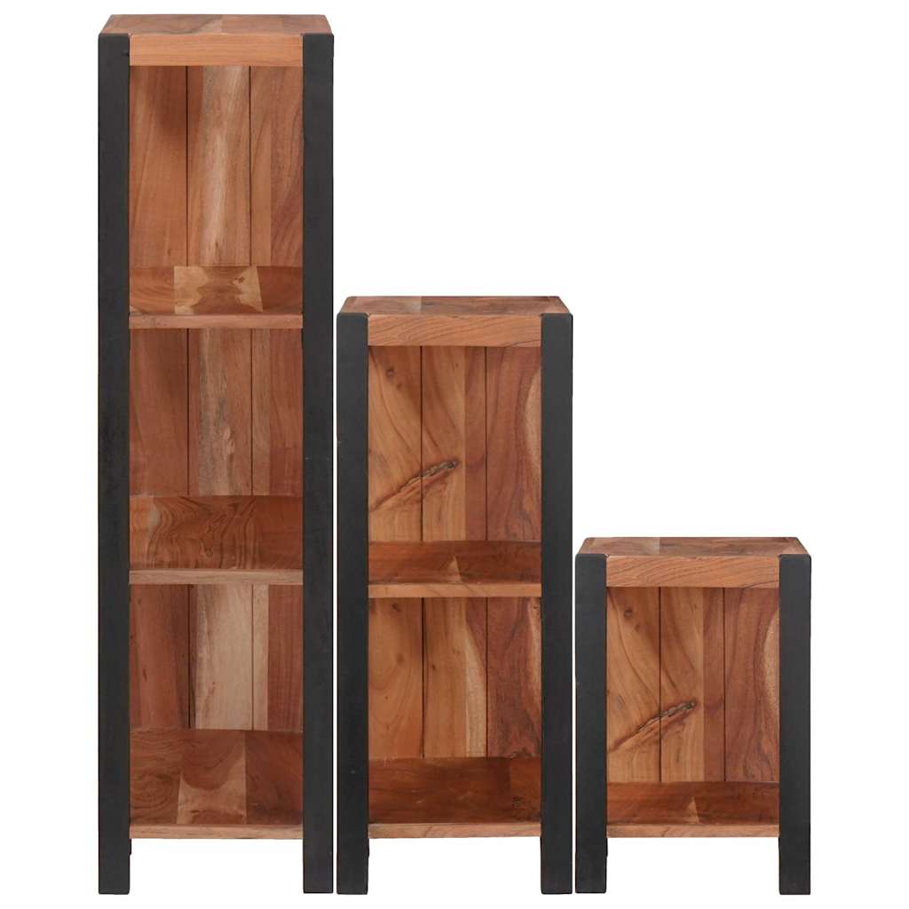 Hyllsystem 3 pcs Brun 50 x 30 x 110 cm Massivt akaciaträ