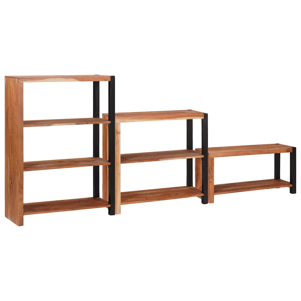 Hyllsystem 3 pcs Brun 80 x 30 x 110 cm Massivt akaciaträ