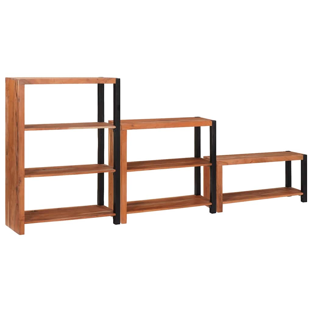 Hyllsystem 3 pcs Brun 80 x 30 x 110 cm Massivt akaciaträ
