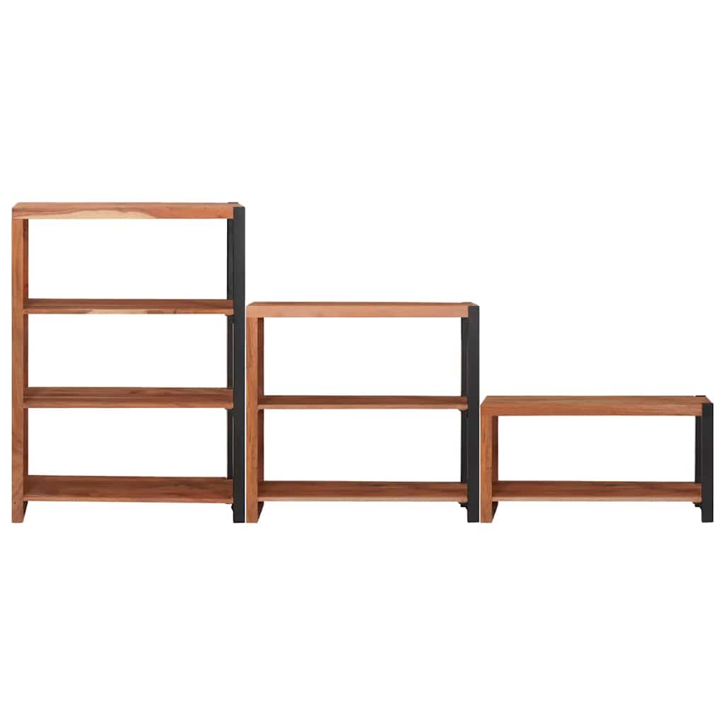 Hyllsystem 3 pcs Brun 80 x 30 x 110 cm Massivt akaciaträ