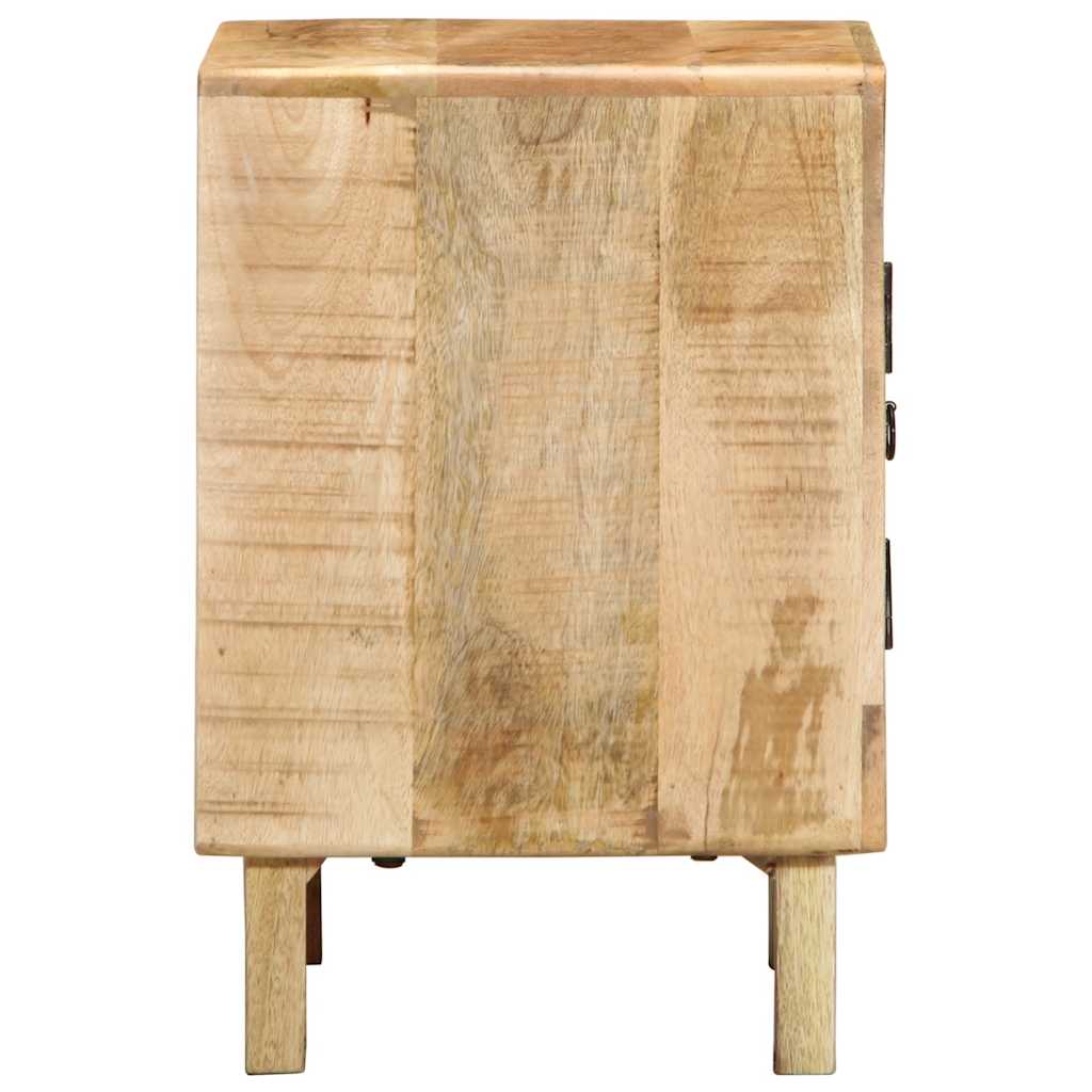 Sängbord 2 st 40x32x46 cm massivt trä grov mango