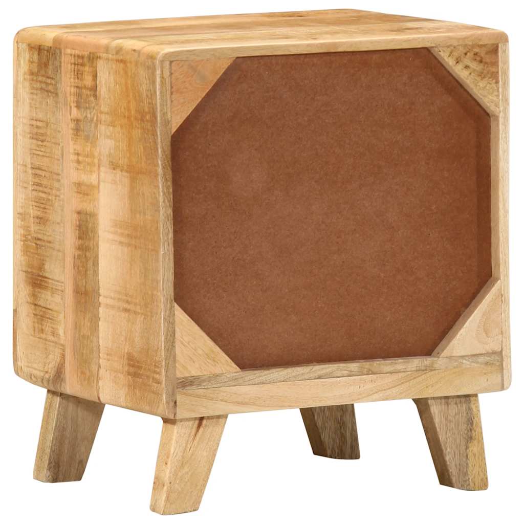 Sängbord 2 st 40x32x46 cm massivt trä grov mango