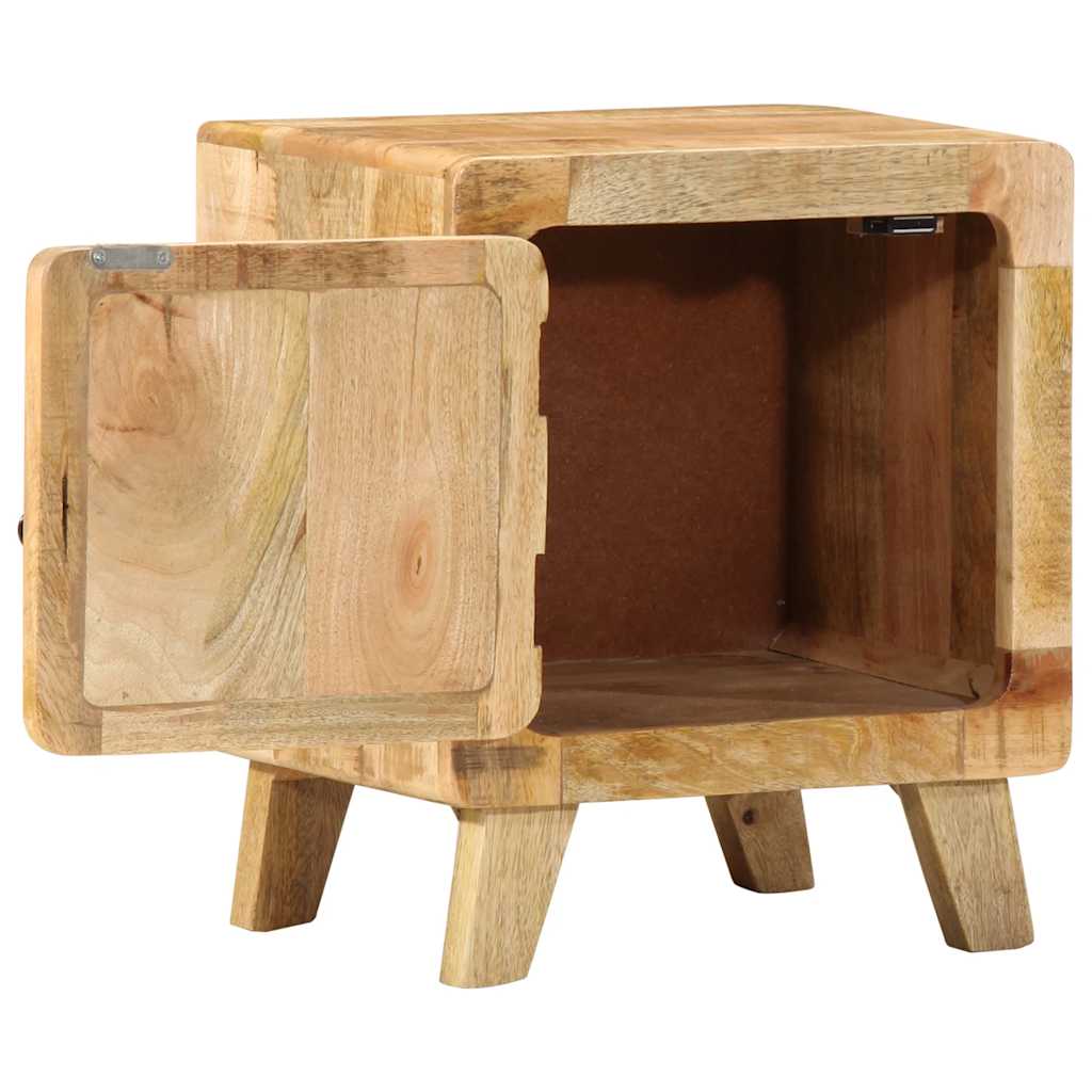 Sängbord 2 st 40x32x46 cm massivt trä grov mango