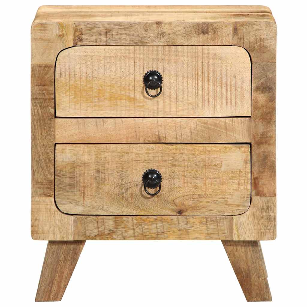 Sängbord 2 st 40x32x46 cm massivt trä grov mango