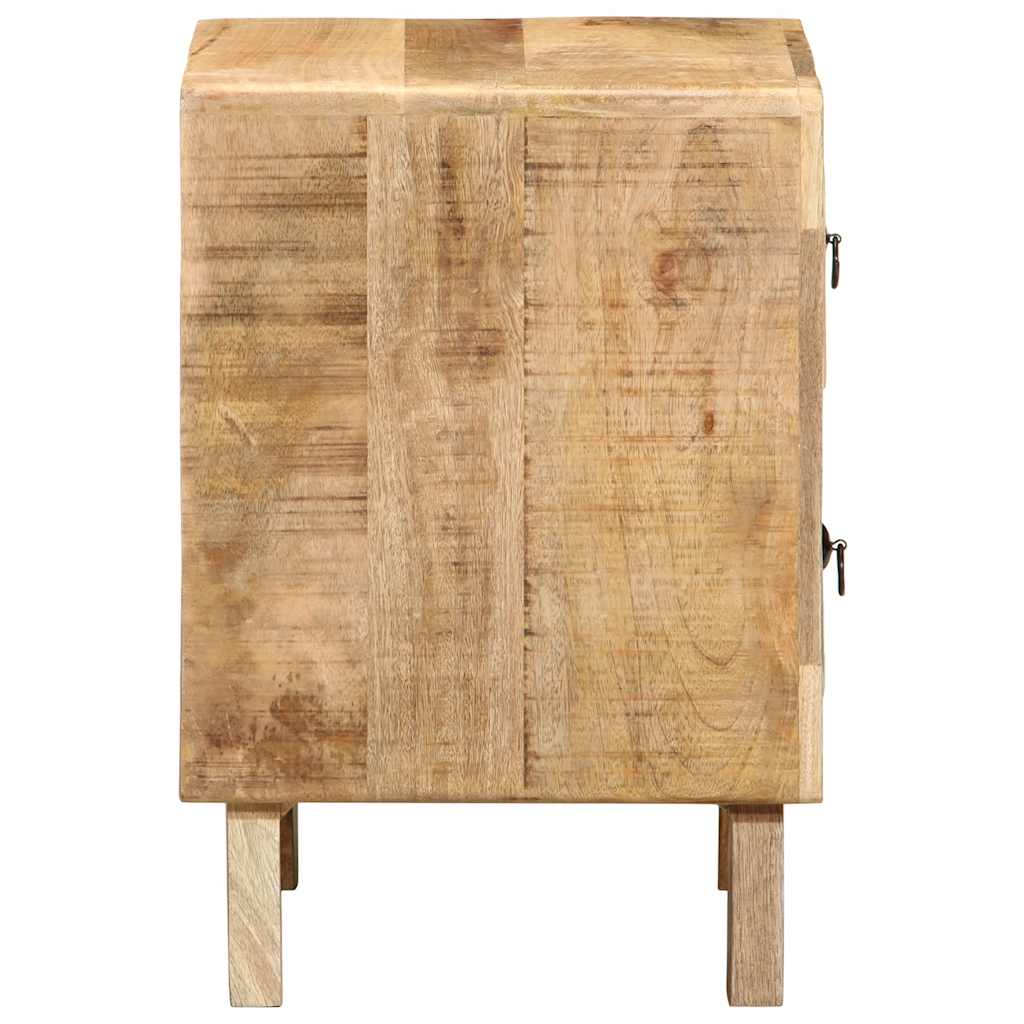 Sängbord 2 st 40x32x46 cm massivt trä grov mango