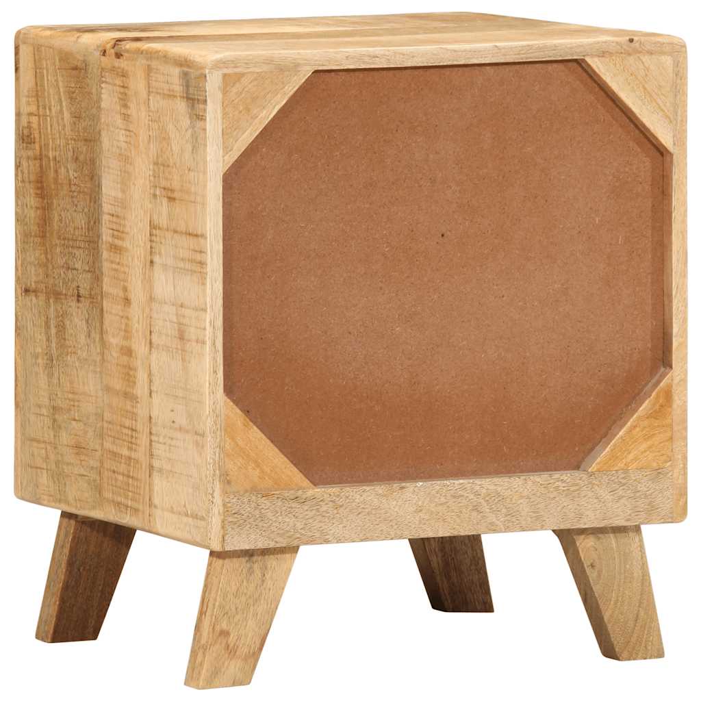 Sängbord 2 st 40x32x46 cm massivt trä grov mango