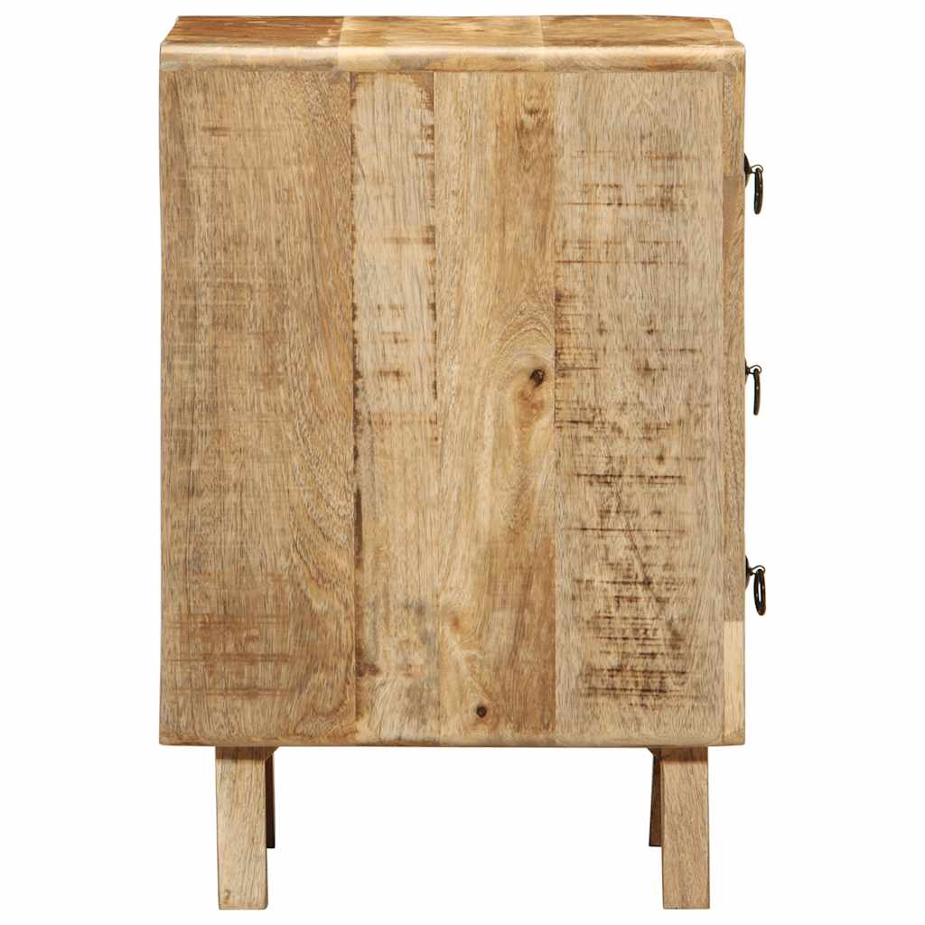 Sängbord 2 st 37x32x50 cm massivt trä grov mango