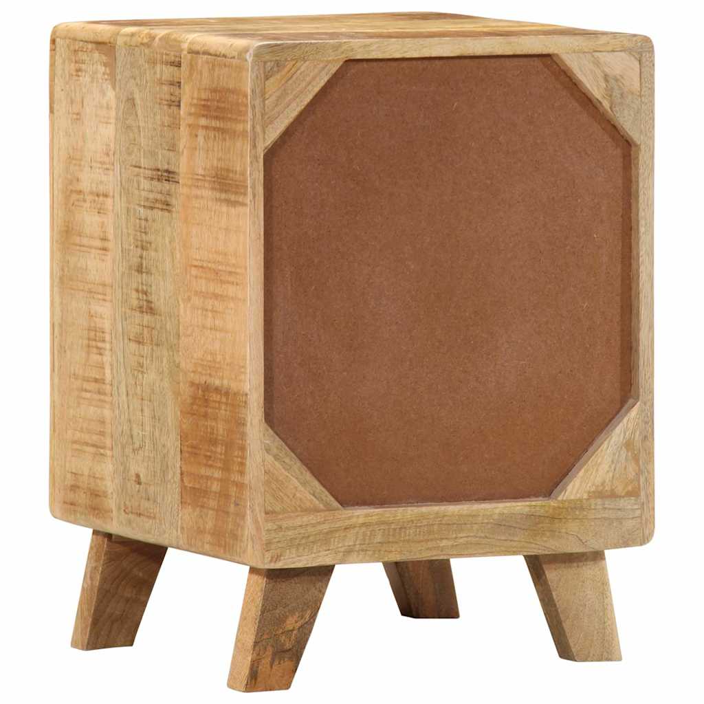 Sängbord 2 st 37x32x50 cm massivt trä grov mango