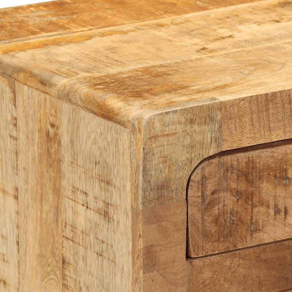 Sängbord 2 st 37x32x50 cm massivt trä grov mango