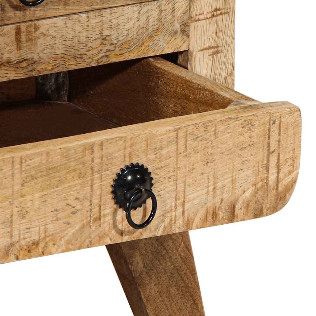 Sängbord 2 st 37x32x50 cm massivt trä grov mango
