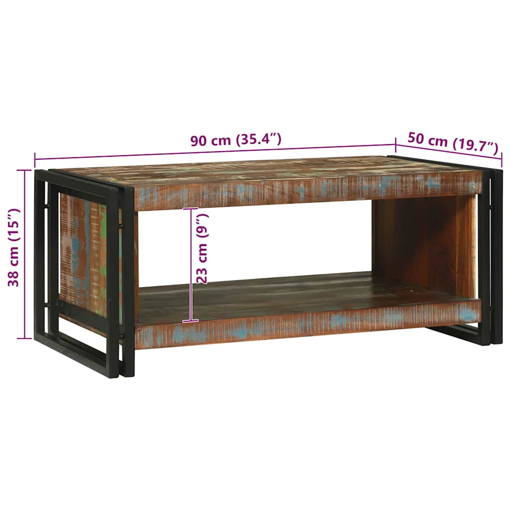 Soffbord Brun 90 x 50 x 38 cm massivt återvunnet trä