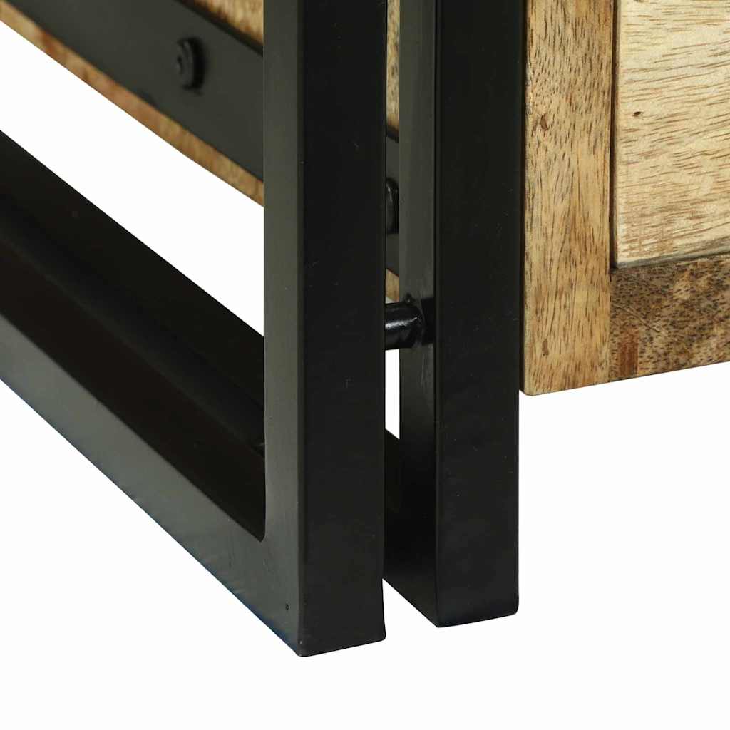 Soffbord Trä med låda Brun 90 x 50 x 38 cm Massivt grovt mangoträ