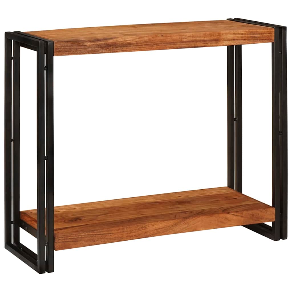 Avlastningsbord Konsollbord Brun med hylla 90 x 33 x 75 cm massivt akacia