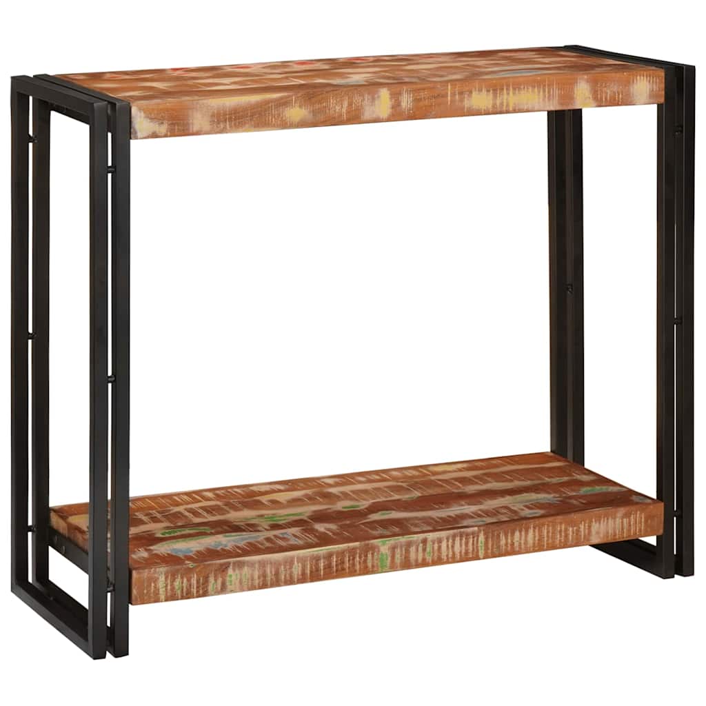 Avlastningsbord Konsollbord Trä med hylla 90 x 33 x 75 cm massivt återvunnet trä