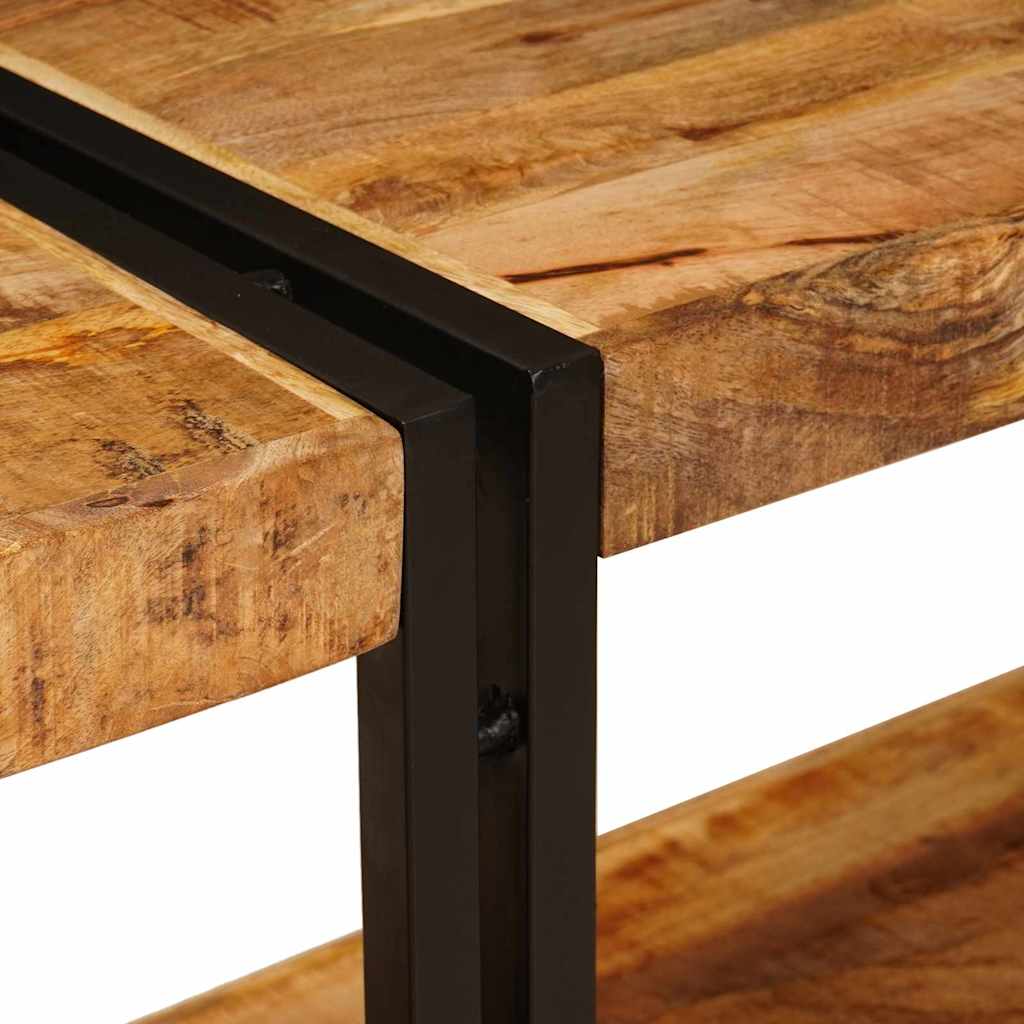 Avlastningsbord Konsollbord Trä med hylla Brun 160 x 33 x 75 cm massivt mangoträ