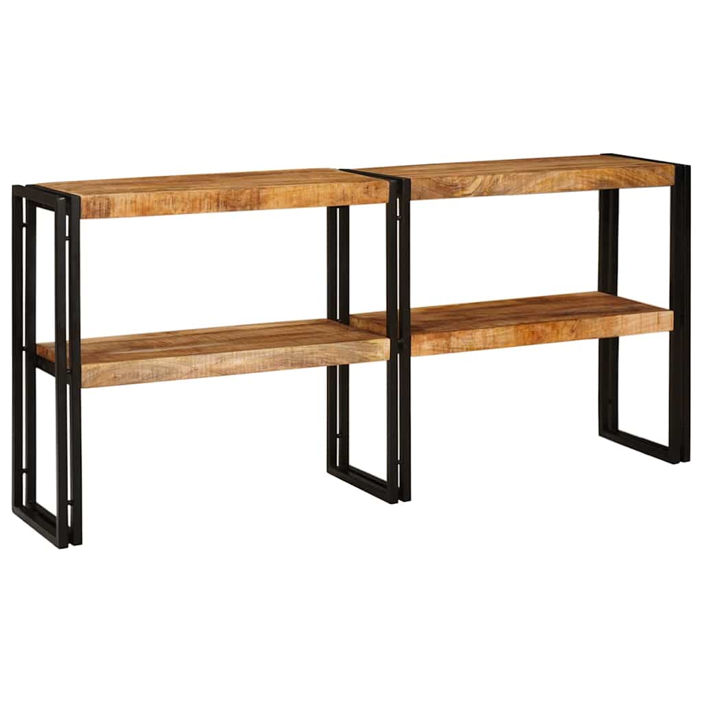 Avlastningsbord Konsollbord Trä med hylla Brun 160 x 33 x 75 cm massivt mangoträ