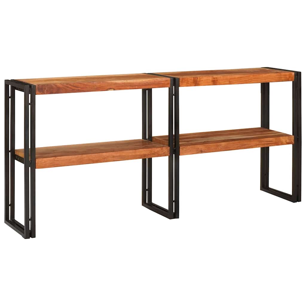 Avlastningsbord Konsollbord Trä med hylla Brun 160 x 33 x 75 cm massivt akacia