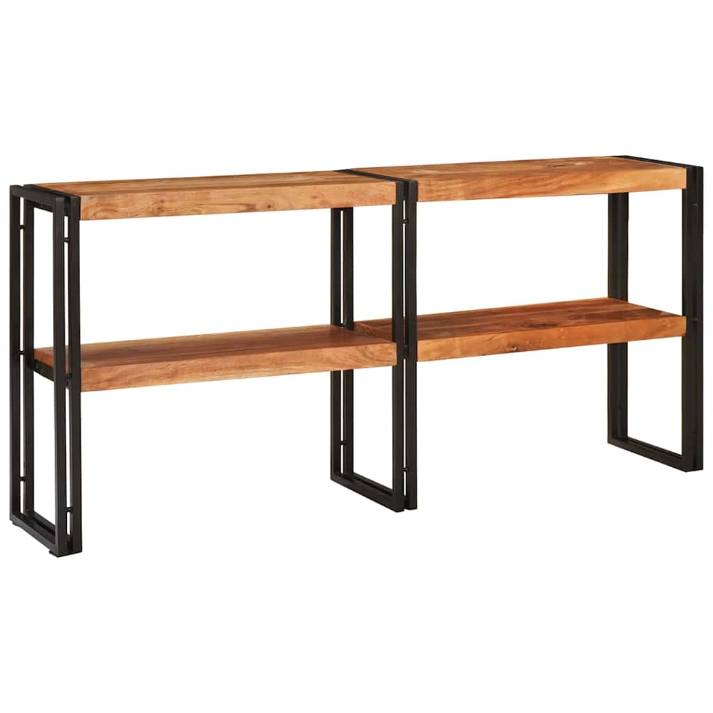 Avlastningsbord Konsollbord Trä med hylla Brun 160 x 33 x 75 cm massivt akacia