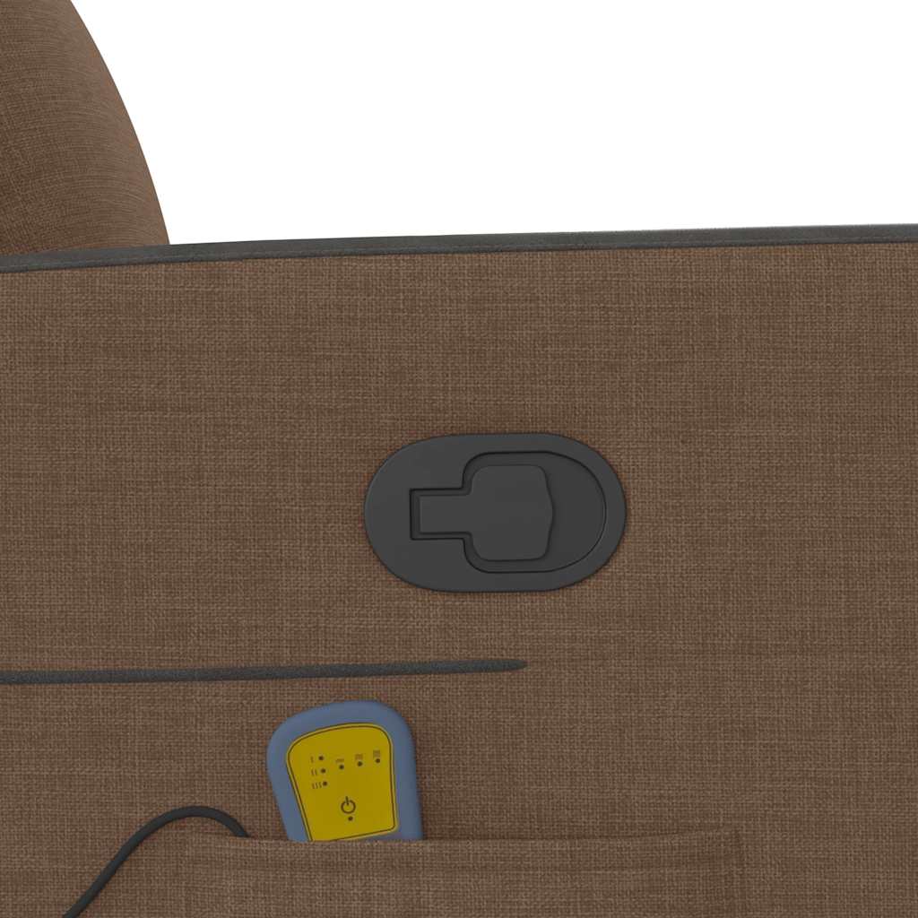 Elektrisk Massagefåtölj Brun med uppresningshjälp tyg