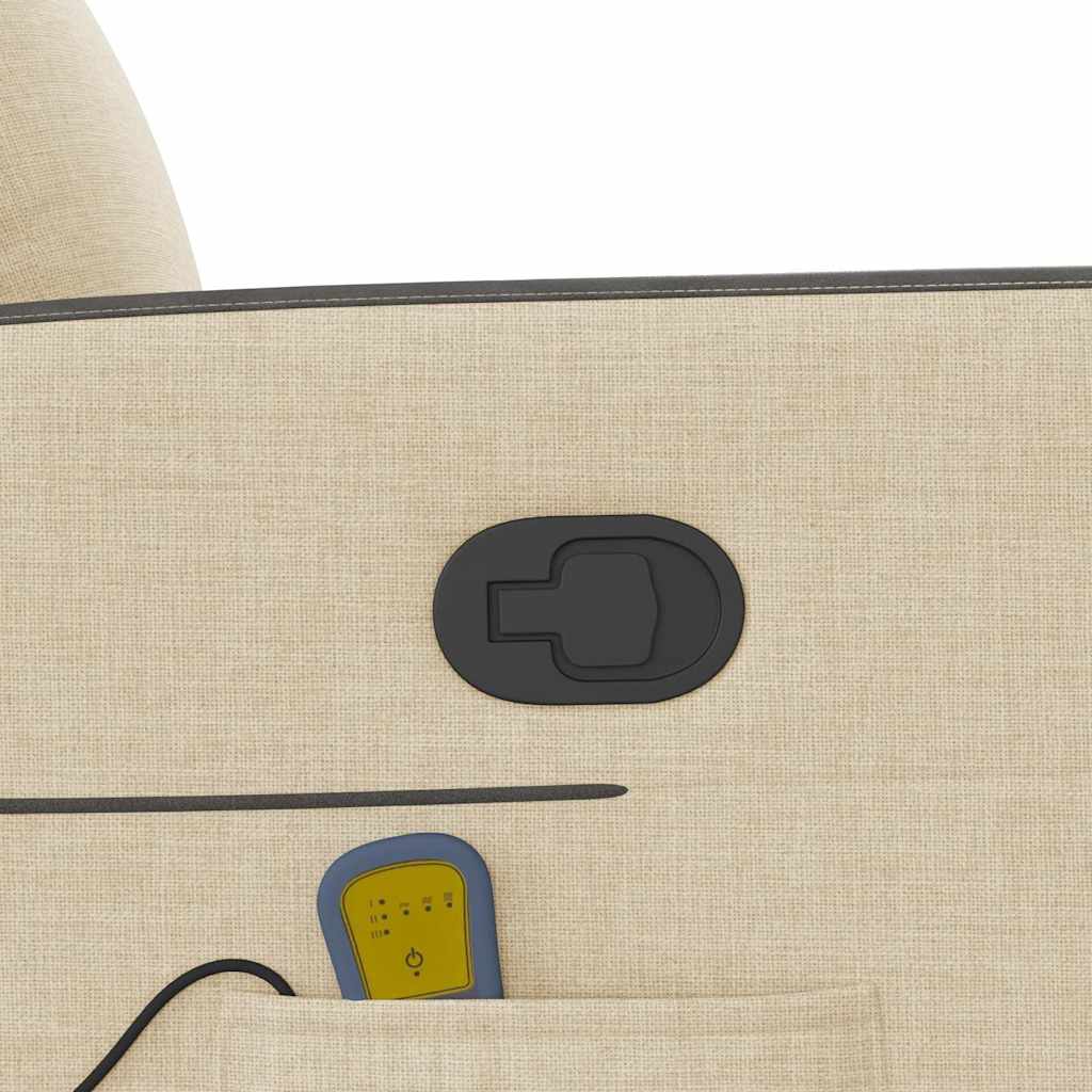 Elektrisk Massagefåtölj Gräddvit med uppresningshjälp tyg