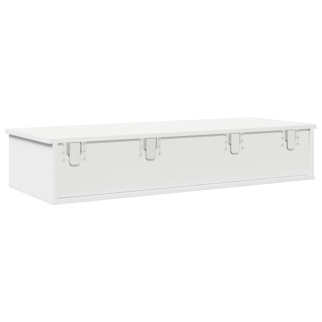 Vägghylla Vit med lådor 100x37,5x19 cm