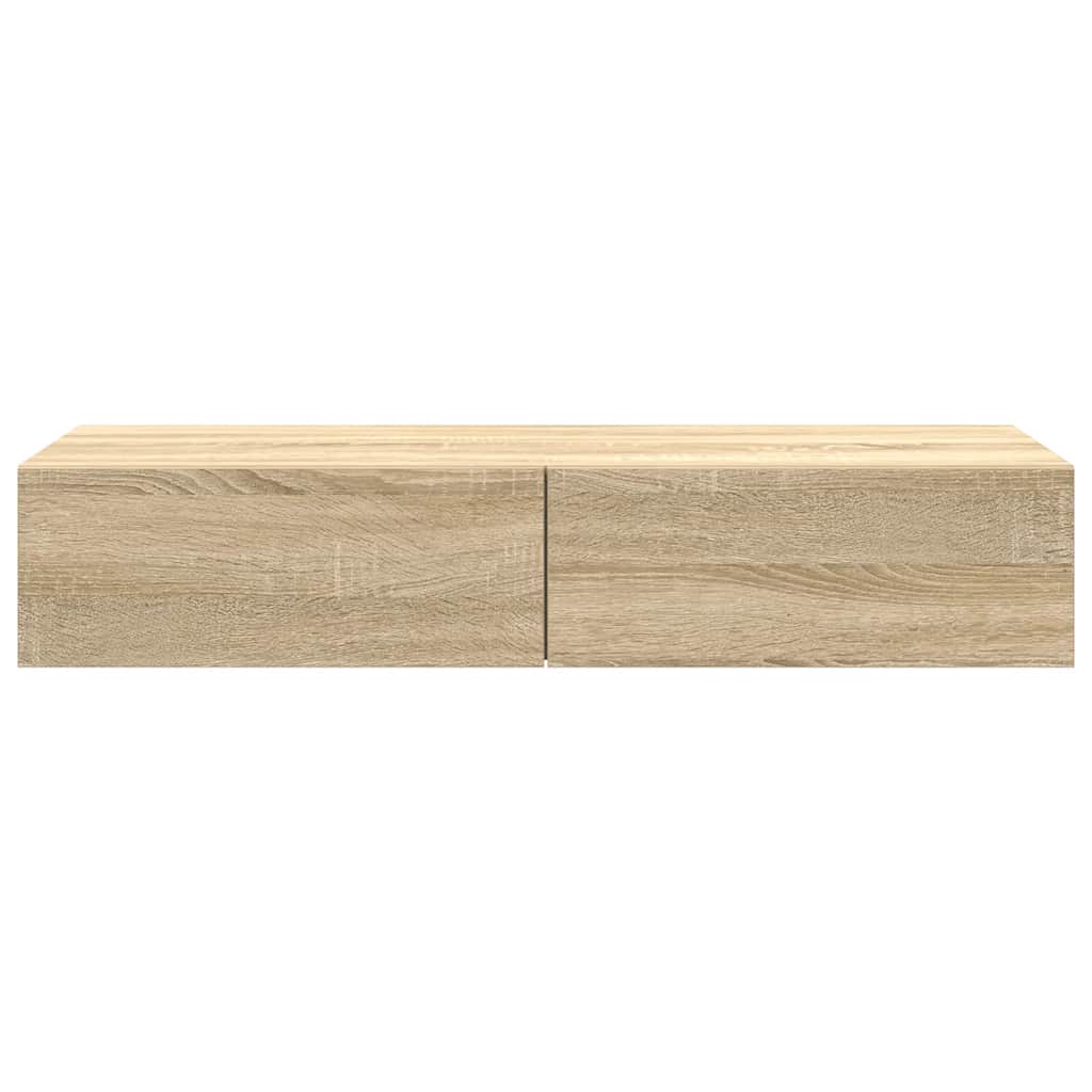 Vägghylla Sonoma Ek med lådor 100x36x19 cm