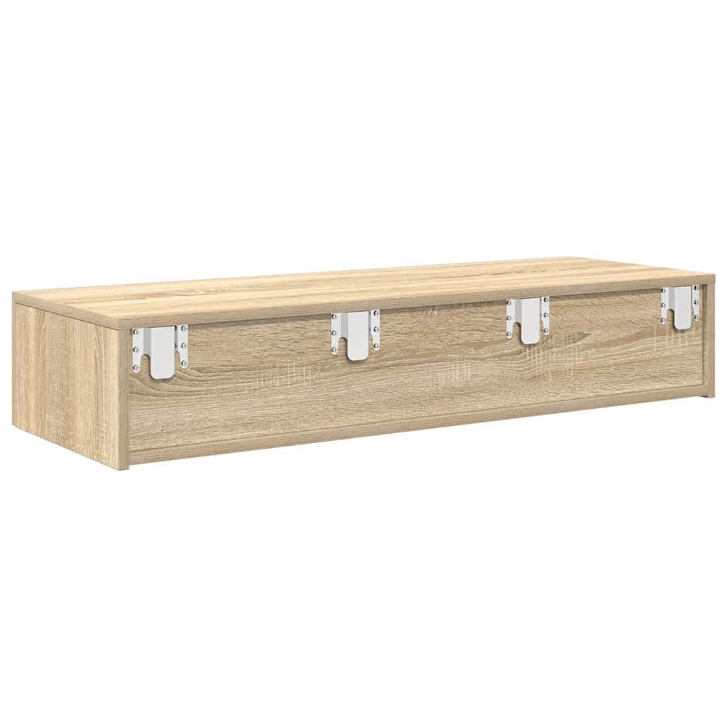 Vägghylla Sonoma Ek med lådor 100x36x19 cm