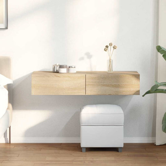 Vägghylla Sonoma Ek med lådor 100x36x19 cm