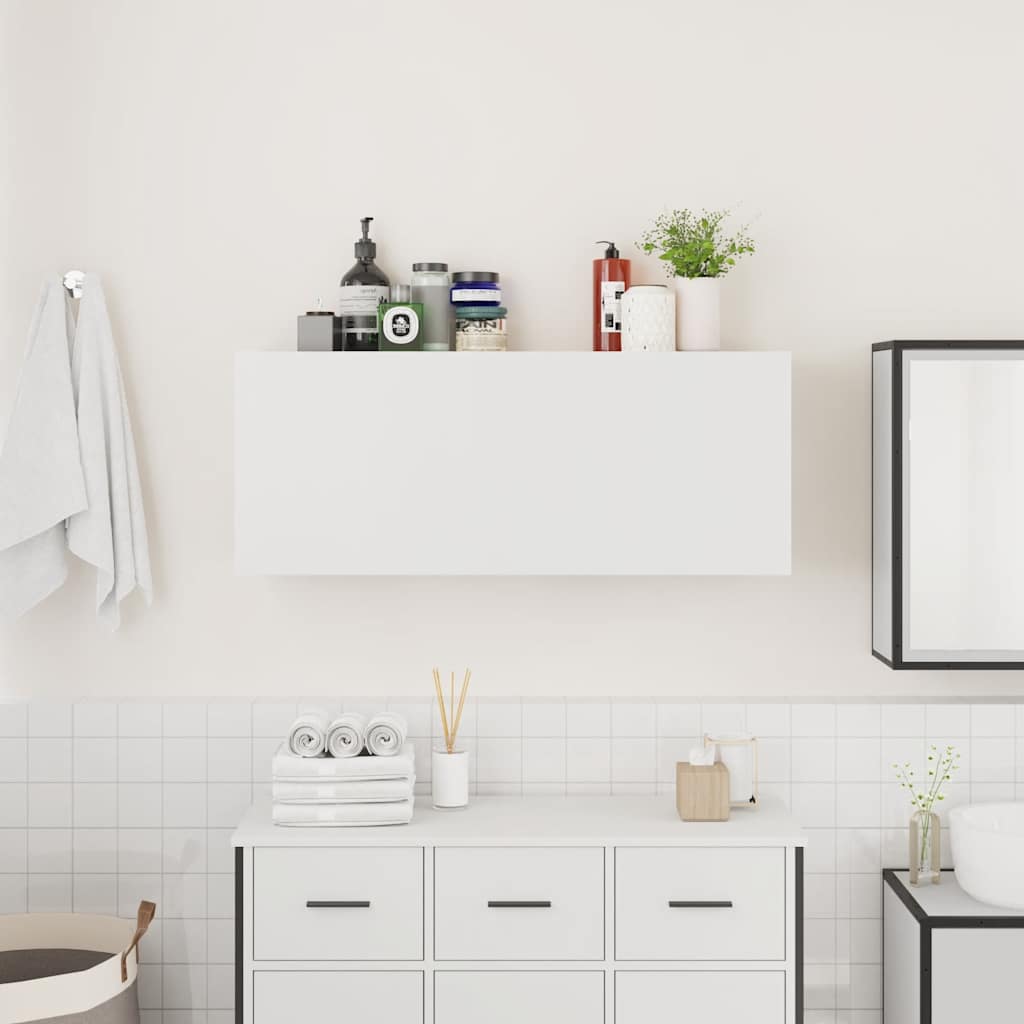 Badrumsskåp Vit 100x25x40 cm