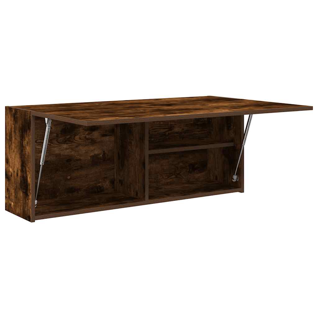 Badrumsskåp Rökfärgad Ek 100x25x40 cm