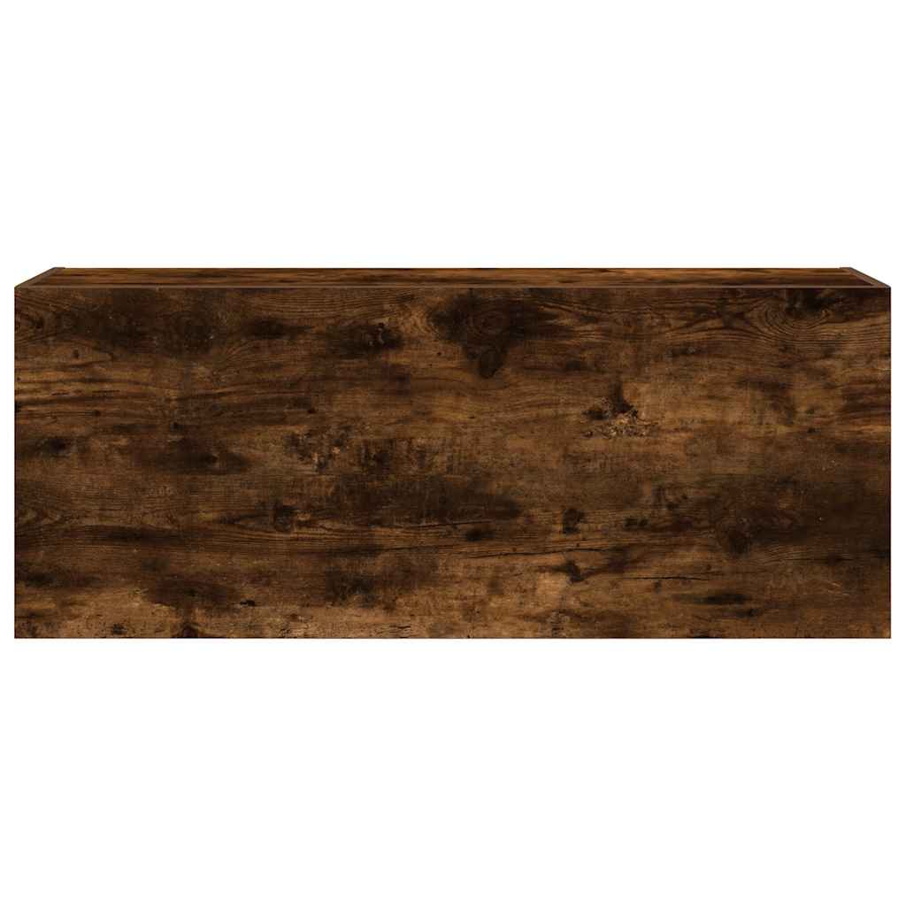 Badrumsskåp Rökfärgad Ek 100x25x40 cm