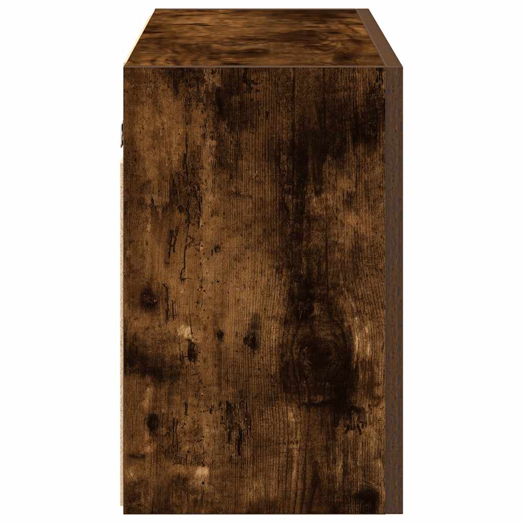 Badrumsskåp Rökfärgad Ek 100x25x40 cm