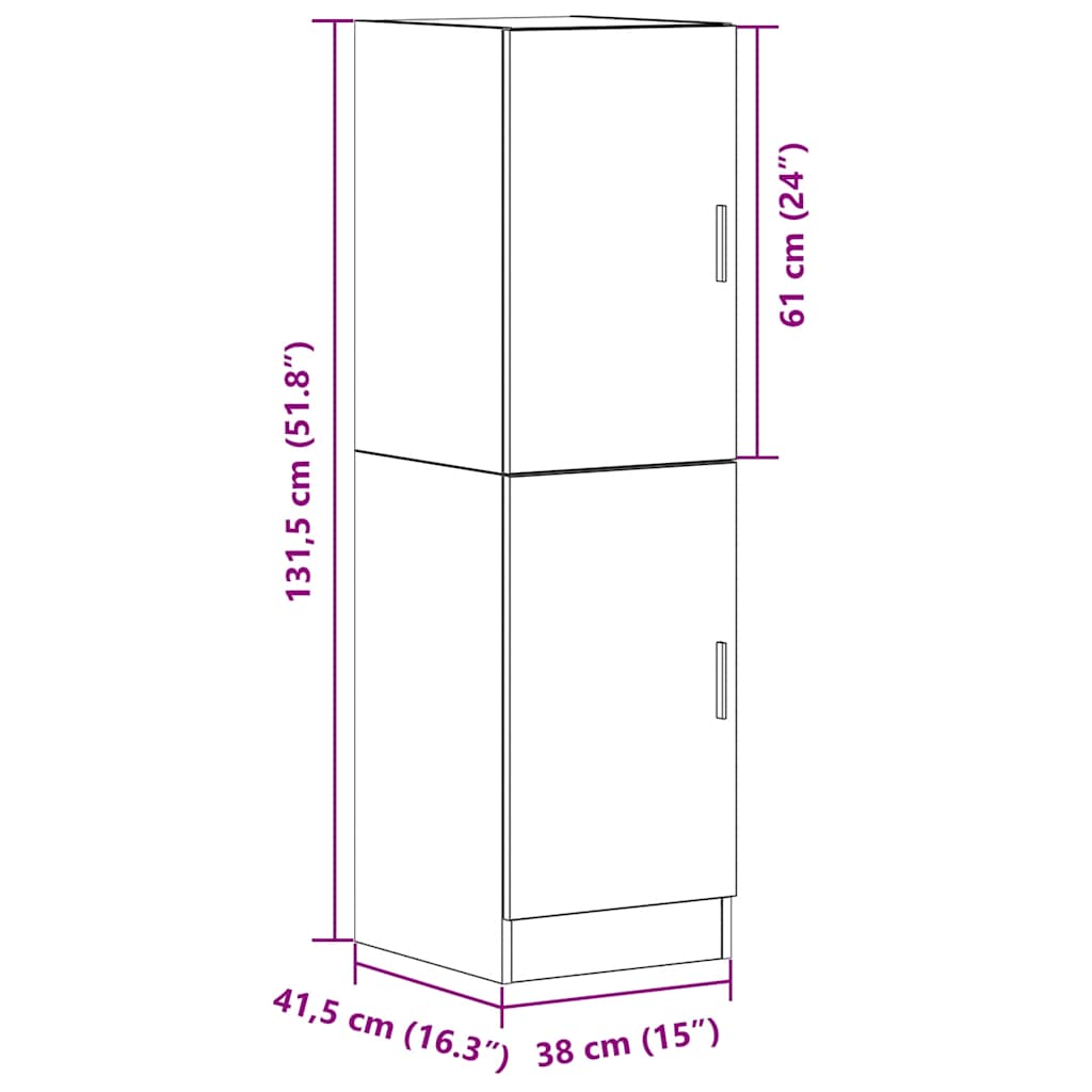 Skåp Artisan Ek 38x41,5x131,5 cm