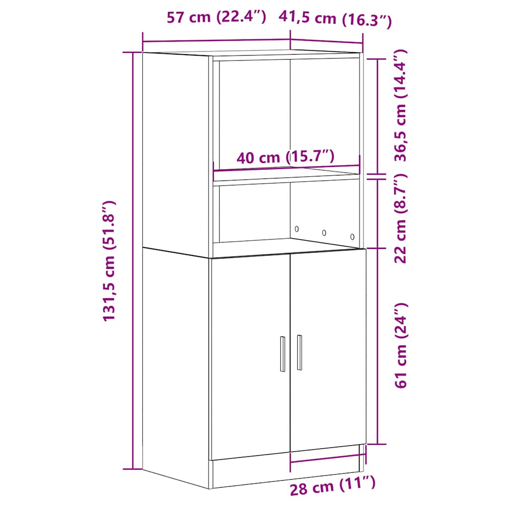 Skåp Vit 57x41,5x131,5 cm