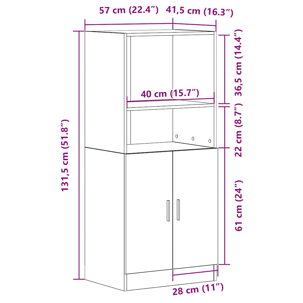 Skåp Artisan Ek 57x41,5x131,5 cm