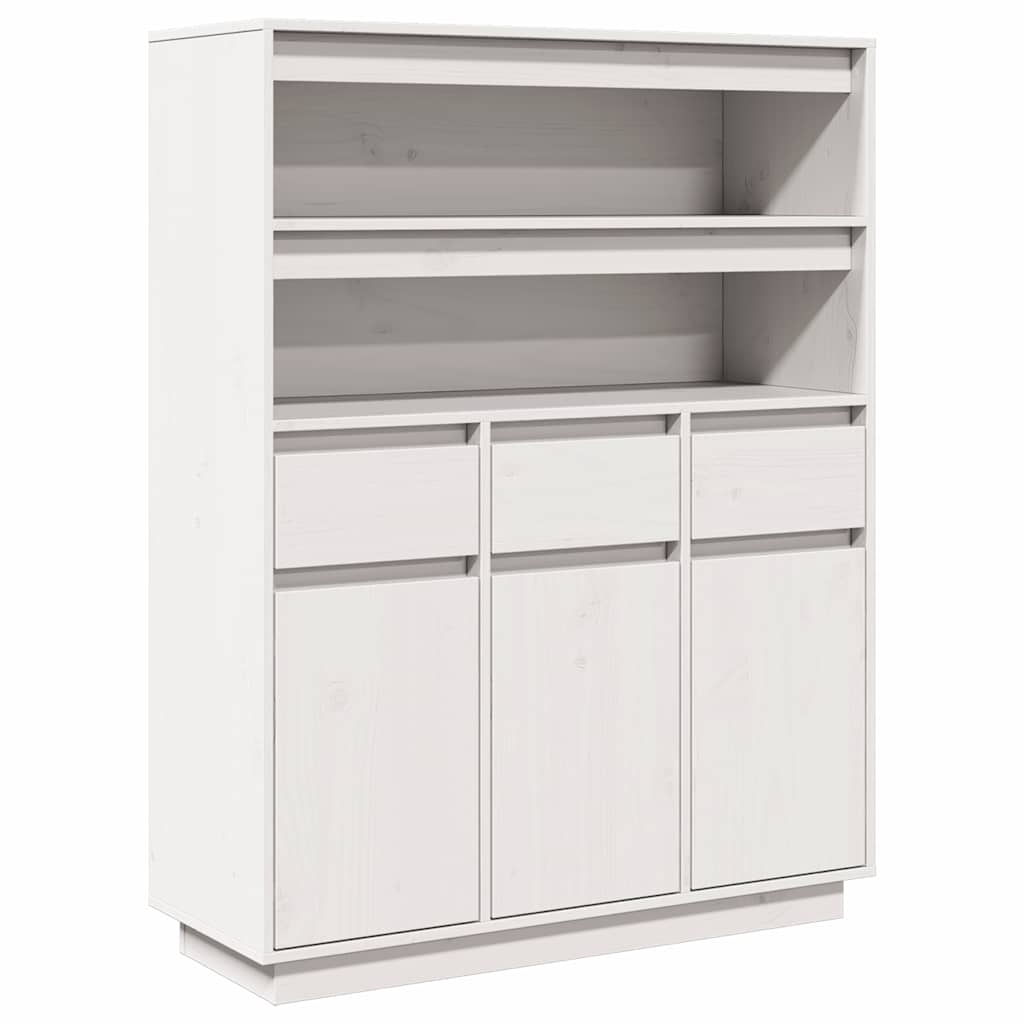 Skåp Vit 89x34x116,5 cm massiv furu