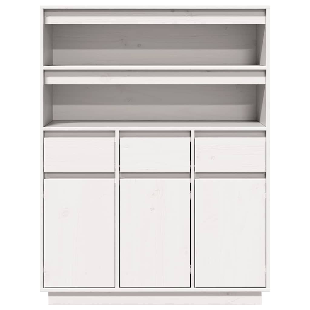 Skåp Vit 89x34x116,5 cm massiv furu
