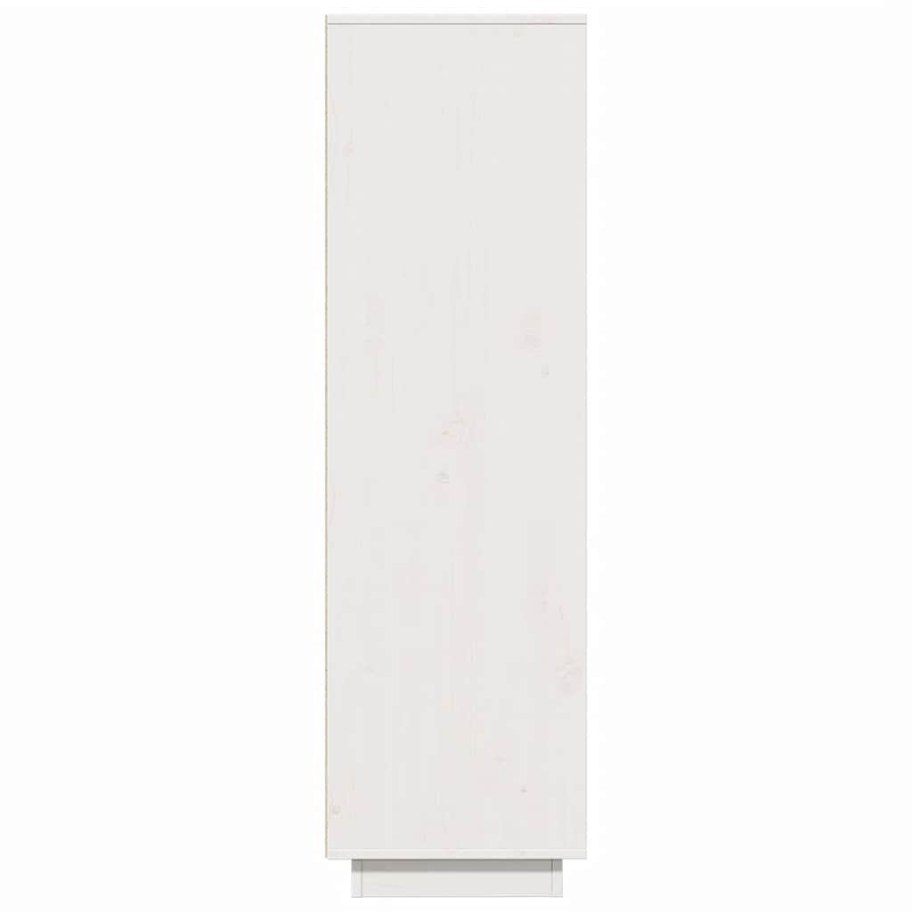 Skåp Vit 89x34x116,5 cm massiv furu