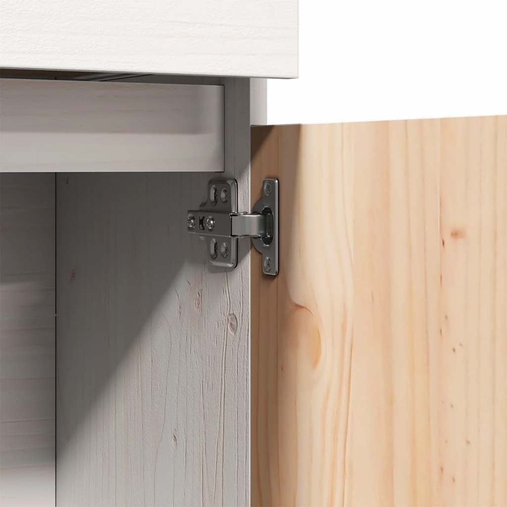 Skåp Vit 89x34x116,5 cm massiv furu