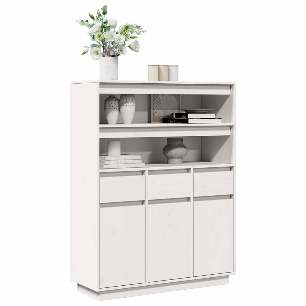 Skåp Vit 89x34x116,5 cm massiv furu