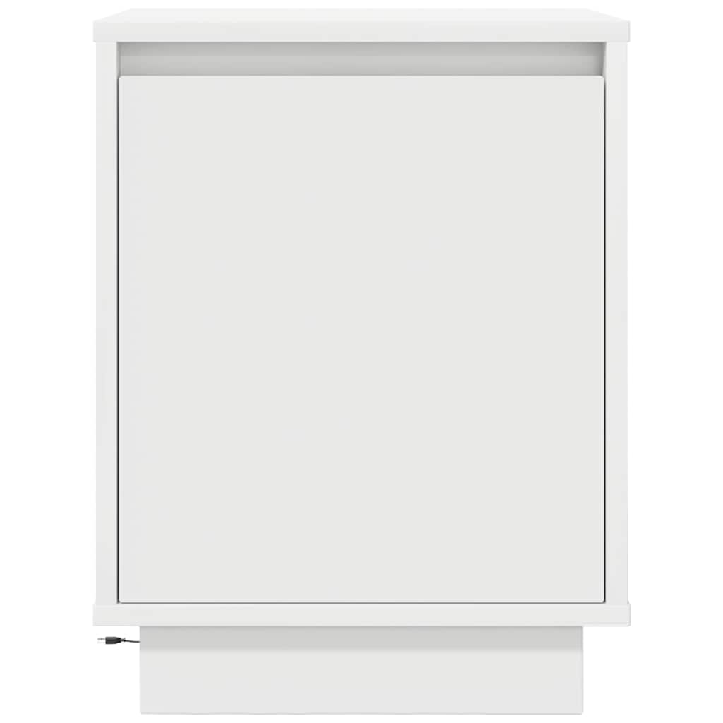 Sängbord med LED-lampor 2 st vit 38x34x50 cm